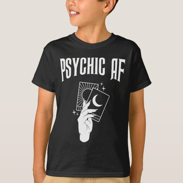 Camiseta Psychic Af Funny New Age Occult Tarot Clairvoyant  (Frente)
