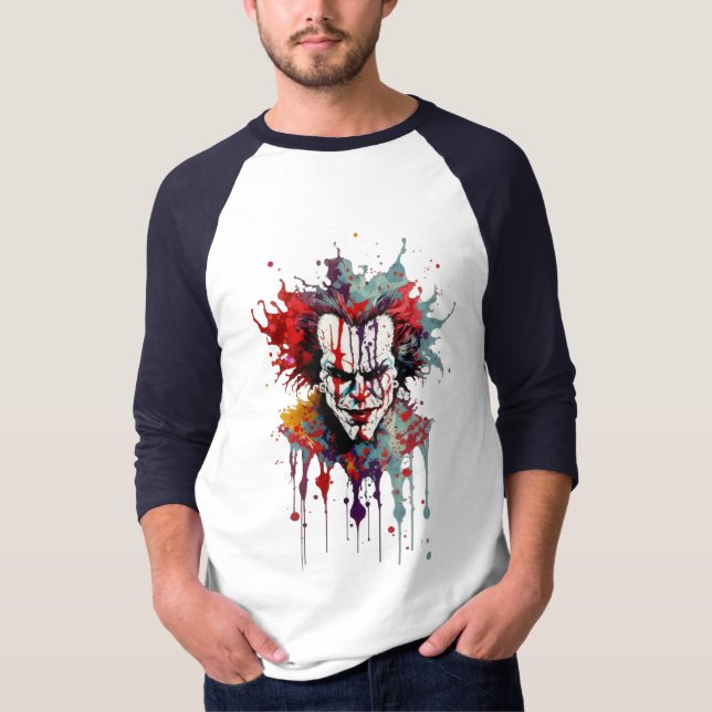 Camiseta Psycho Clown Splash Art – Ousada (Frente)