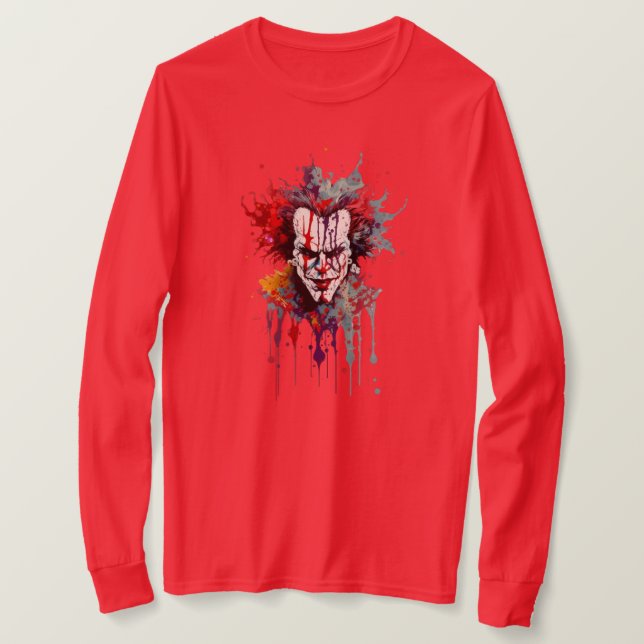 Camiseta Psycho Clown Splash Art – Ousada (Frente do Design)