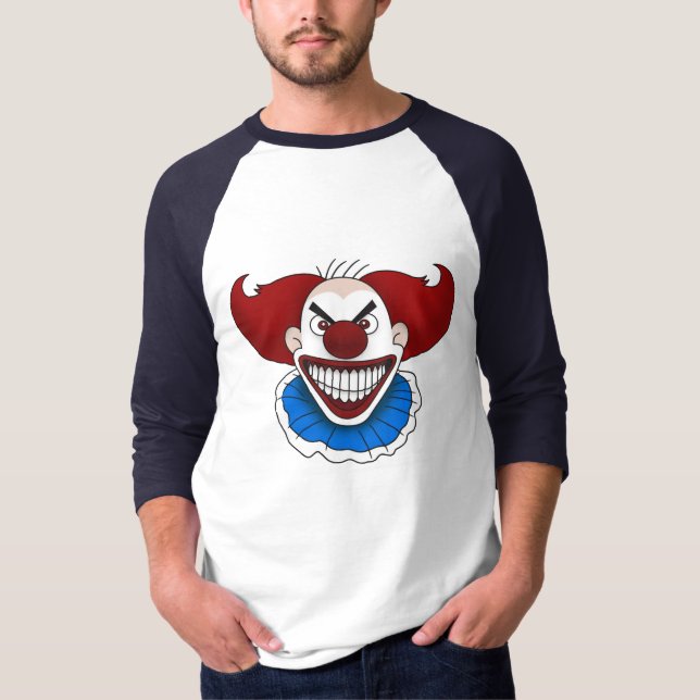 Camiseta Psycho Palhaço Básico 3/4 Capa Raglan (Frente)