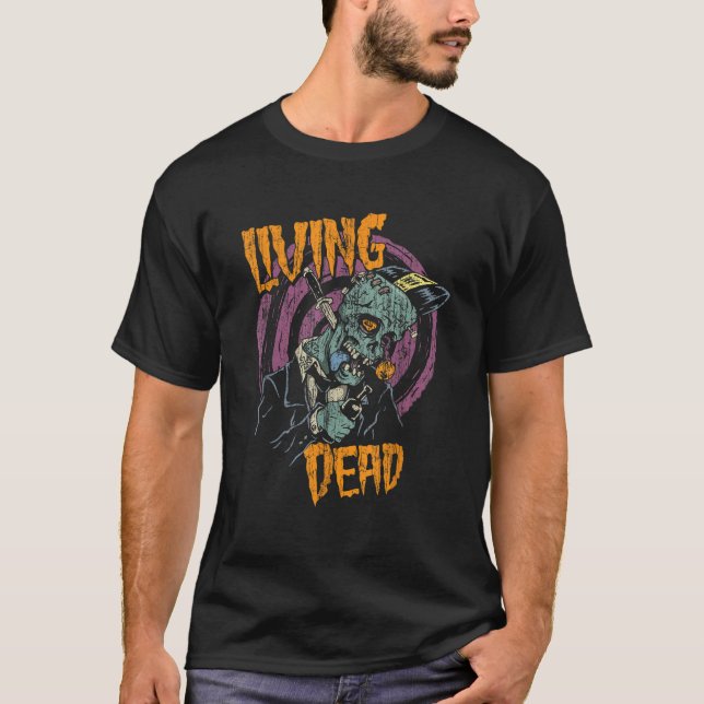 Camiseta Psychobilly Horror Punk Rock T Shirt HR Living Dea (Frente)