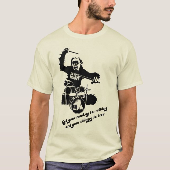 Camiseta psychomonkey do macaco do cilindro (Frente)