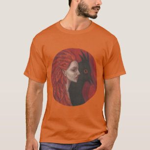 Camiseta Psychopomp Redhead Woman Bird Fantasy Surreal Art