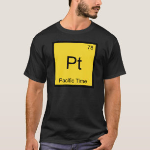 Camiseta Pt - Hora do Pacífico Símbolo de Elemento Químico
