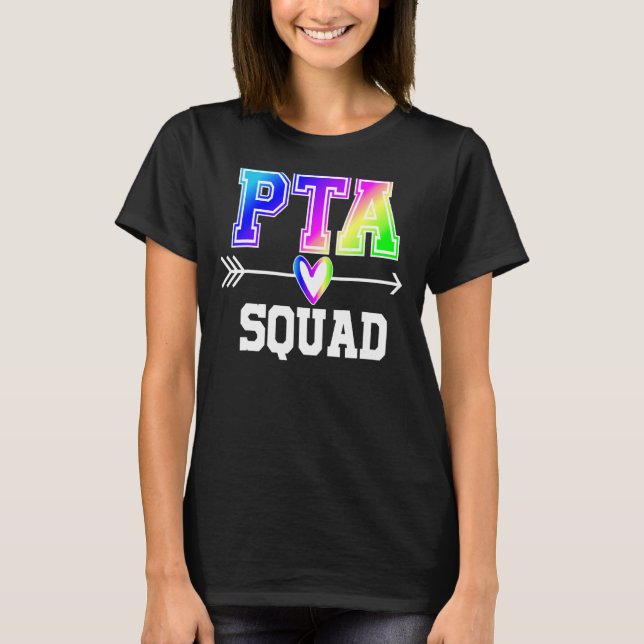 Camiseta Pta Squad Rainbow Ombre School De Volta À Escola (Frente)