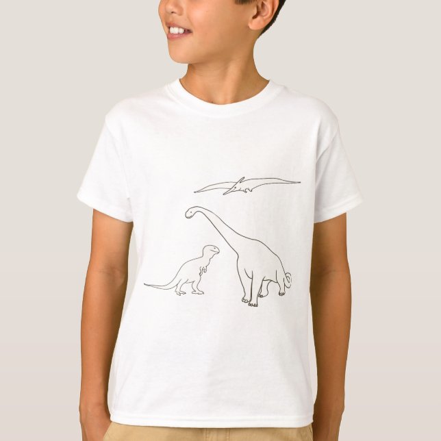 Camiseta Pteranodon, Tyrannosaurus, Brontosaurus shirts (Frente)