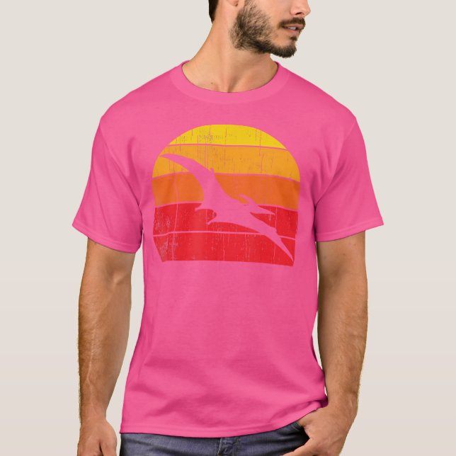 Camiseta Pteranodon Vintage Retro Sunset Gift Para Dinossau (Frente)