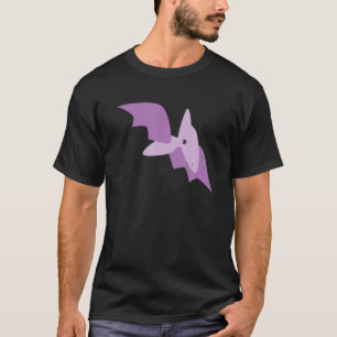 Camiseta Pterodactil Roxo Corpo-Pinho Voando Dinossauro Art