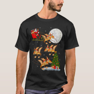 Camiseta Pterodáctilos Dinossauro Pássaro Papai Noel Trenó
