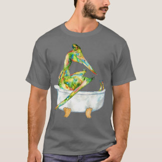 Camiseta Pterodátilo tirando pintura de dinossauro em banho