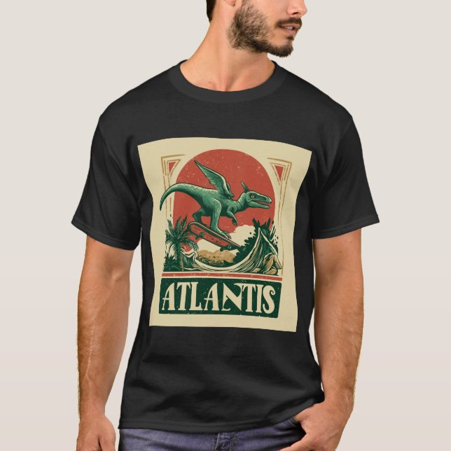 Camiseta Pterossauro “Atlântida” em Skate (Frente)