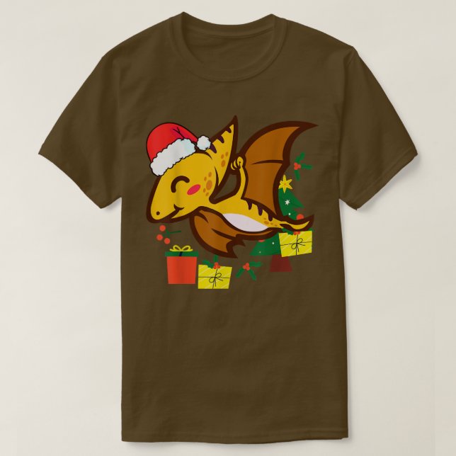Camiseta Pterossauro de Natal Dinossauro de Natal Holida (Frente do Design)