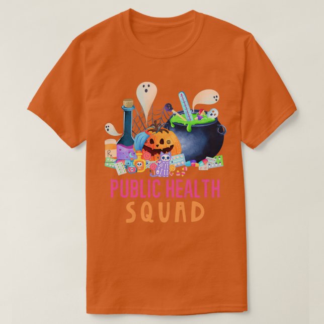 Camiseta Public Health Halloween Squad (Frente do Design)