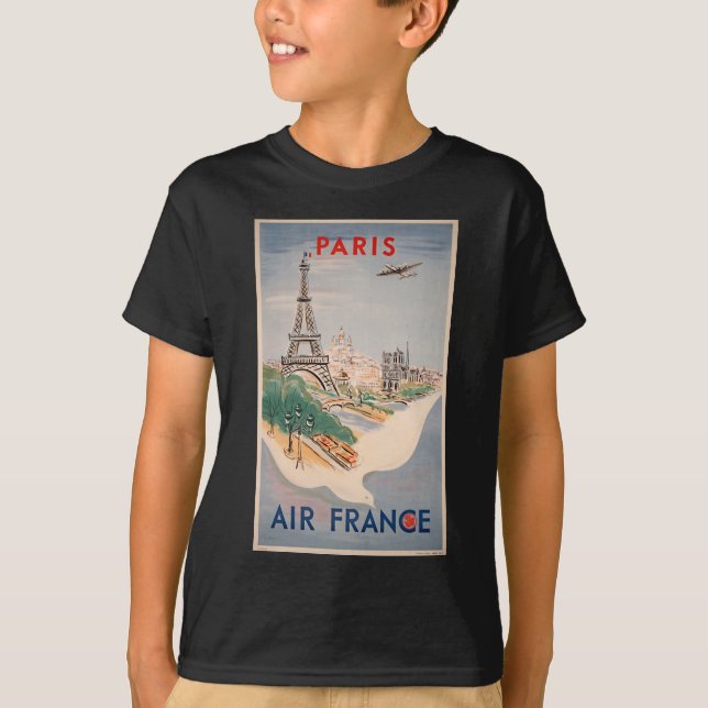 Camiseta Publicidade à Viagem aérea da Torre Eiffel de Pari (Frente)