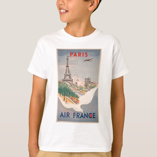 Camiseta Publicidade à Viagem aérea da Torre Eiffel de Pari (Frente)