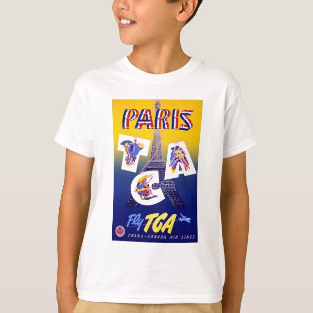Camiseta Publicidade à Viagem aérea da Torre Eiffel de Pari (Frente)