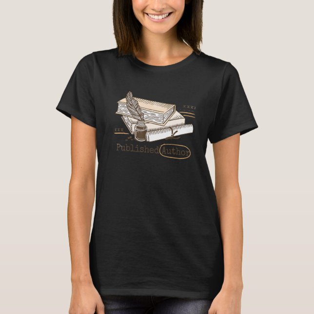 Camiseta PUBLISHED AUTHOR Ink Feather Books Write Writer Wr (Frente)