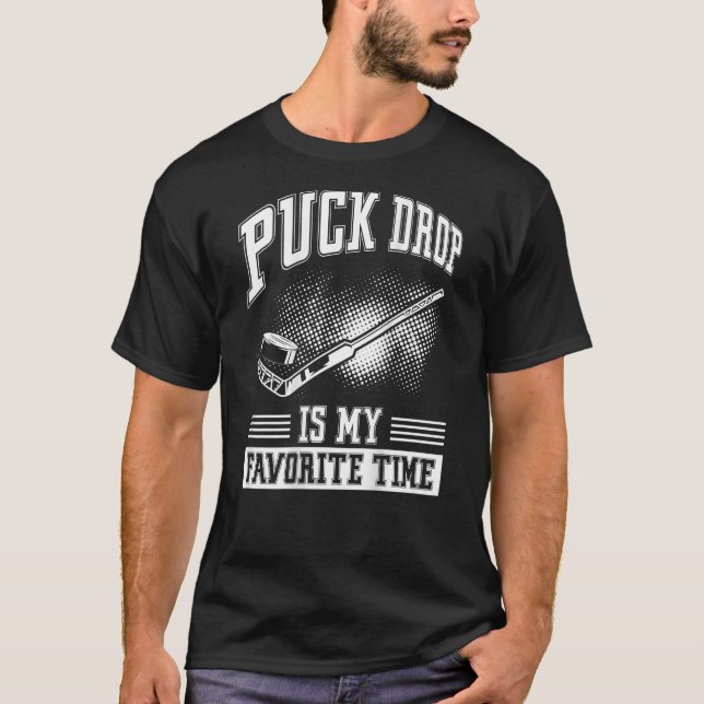Camiseta Puck Drop É O Meu Pla De Hockey Com Impressão Retr (Frente)