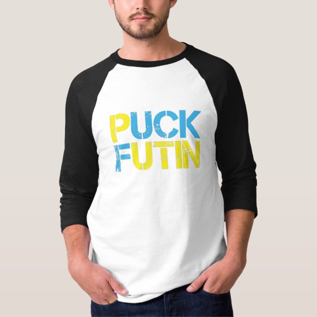 Camiseta Puck Futin Meme Eu Apoio a Ucrânia (Frente)