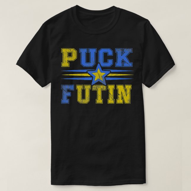 Camiseta Puck Futin Meme I Stand With Ucraniano Lov (Frente do Design)