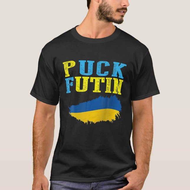 Camiseta Puck Futin Meme I Stand With Ucraniano Lov (Frente)