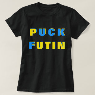 Camiseta Puck Futin T-shirt Ucrânia suporta a bandeira ucr