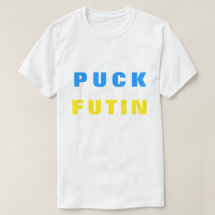 Camiseta Puck Futin T-shirt Ucrânia suporta a bandeira ucra