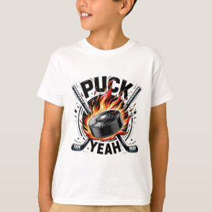 Camiseta Puck Sim Engraçado Pai de Hockey Mãe Jogadores de