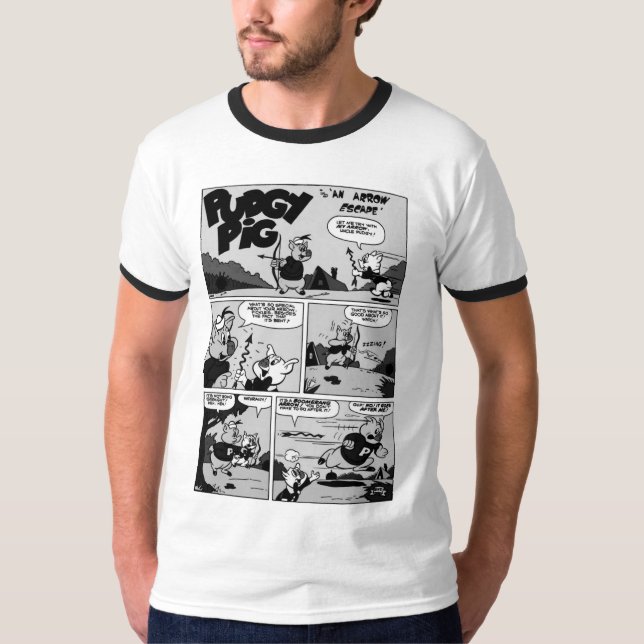 Camiseta PUDGY Pig ComicStrip de 1940 (Frente)