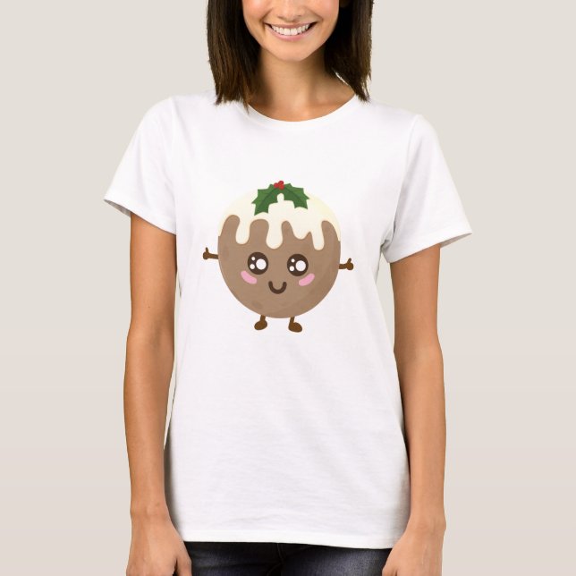 Camiseta Pudim de Natal Kawaii (Frente)