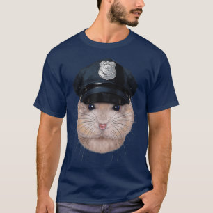 Camiseta Pudim Dwarf Hamster no Policial Hat