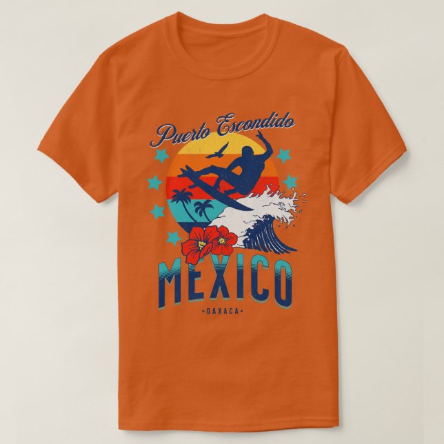 Camiseta Puerto Escondido Oaxaca México Grande Onda (Frente do Design)