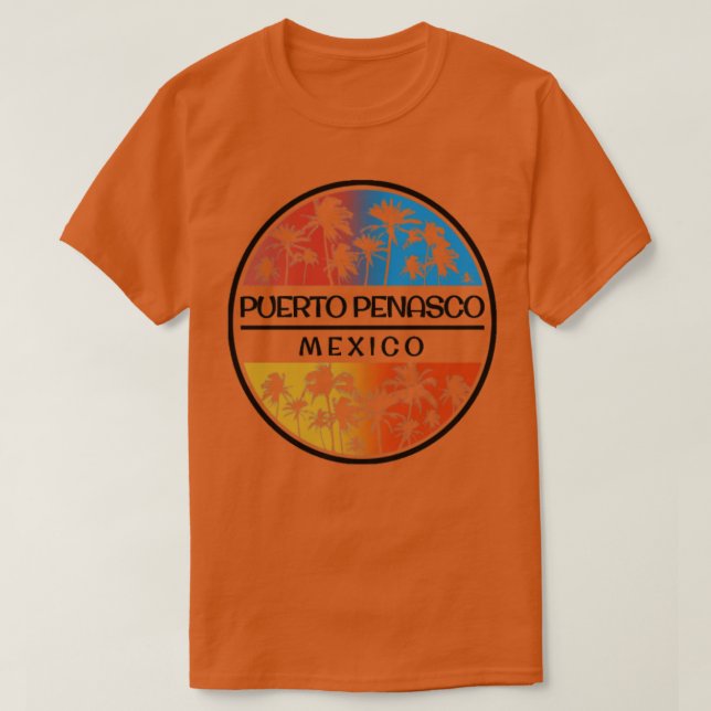 Camiseta Puerto Penasco Rocky Point Mexico Palm Tree (Frente do Design)
