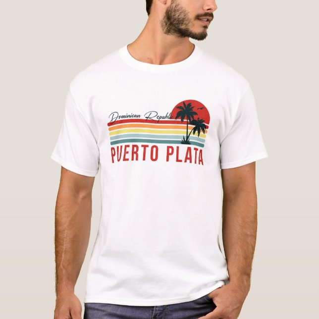 Camiseta Puerto Plata República Dominicana Retro 80s (Frente)