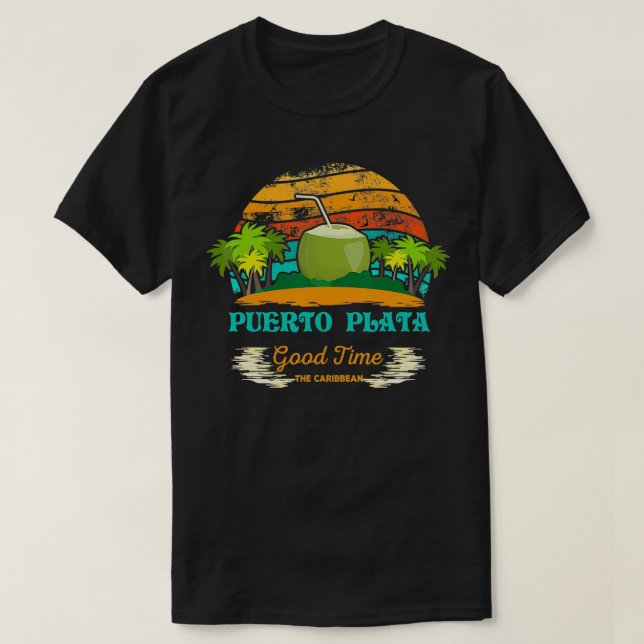 Camiseta Puerto Plata República Dominicana Viagem Retro Sou (Frente do Design)