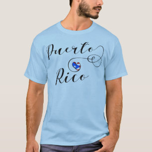 Camiseta Puerto Rica Flag Heart, Puerto Rican Design