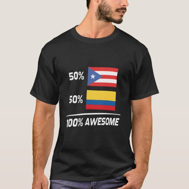 Camiseta Puerto Rican Colombian Flag Puerto Rico Colombia (Frente)