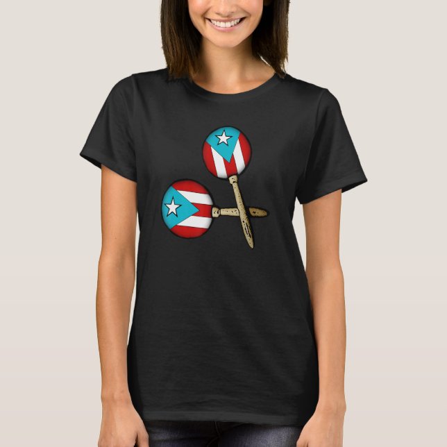 Camiseta Puerto Rican Flag Maracas Boricua (Frente)