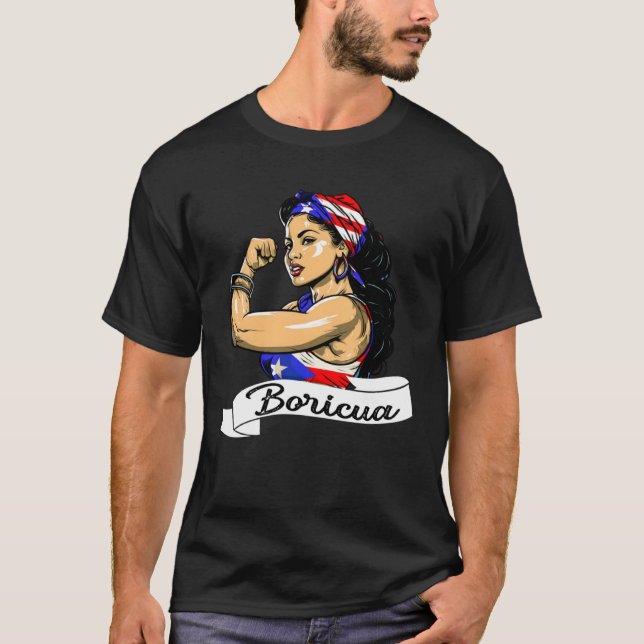 Camiseta Puerto Rican Girl Boricua Puerto Rico Flag Pride W (Frente)