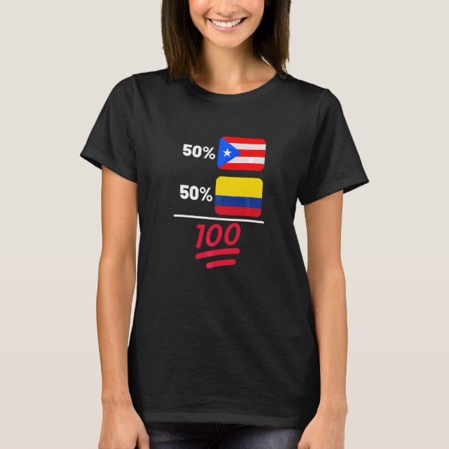 Camiseta Puerto Rican Plus Colombiana Flag Heritage (Frente)
