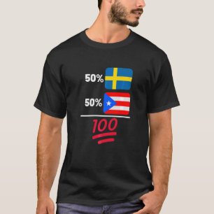 Camiseta Puerto Rican Plus Suecia Mix Heritage Flag