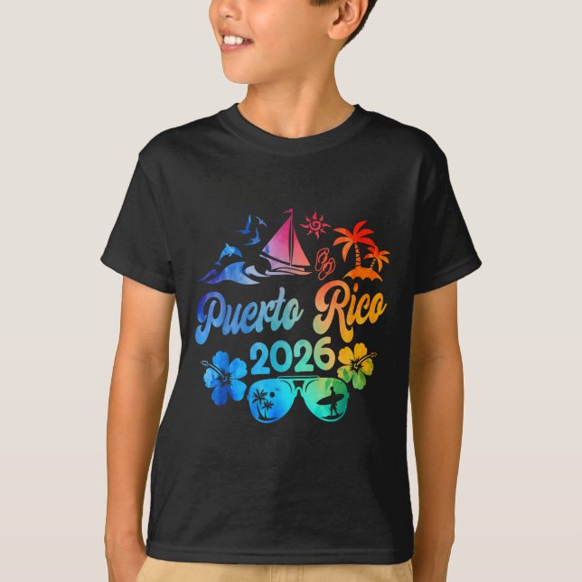 Camiseta Puerto Rico 2026 Vacation Beach Tie Dye Trip Summe (Frente)