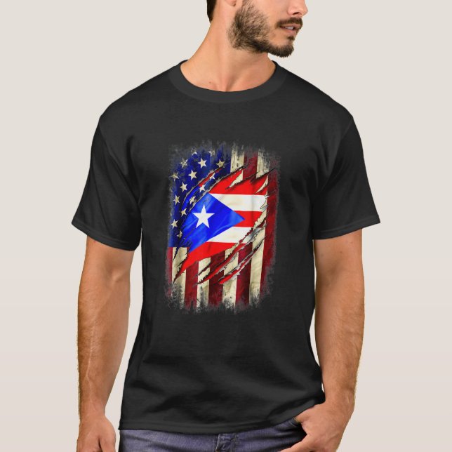 Camiseta Puerto Rico american flag (Frente)