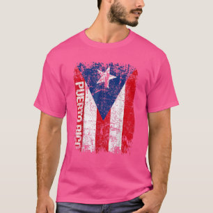 Camiseta PUERTO RICO Bandeira Vintage Branco Cinza Heather