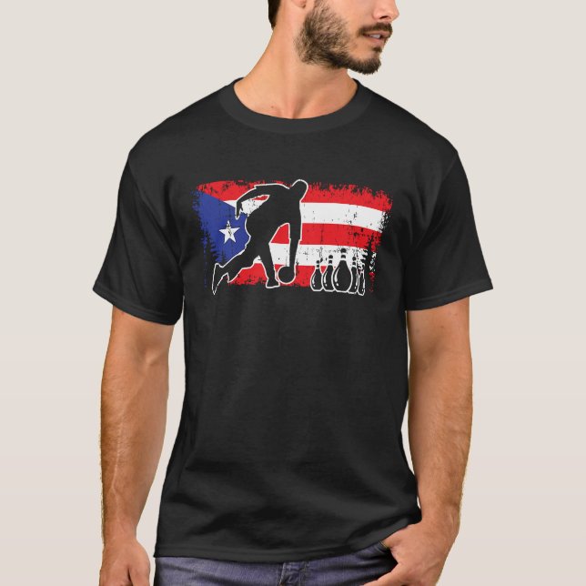 Camiseta Puerto Rico Flag Bowling League Team Coach Cool Bo (Frente)