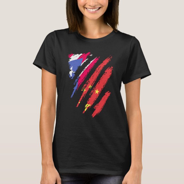 Camiseta Puerto Rico Flag China Grown Patriot Country Strip (Frente)