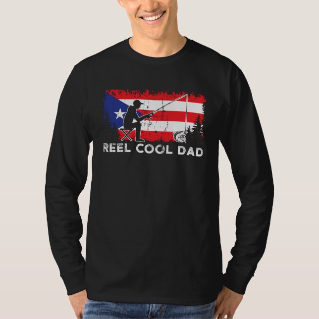 Camiseta Puerto Rico Flag Cool Dad Fishing Fisherman Father (Frente)