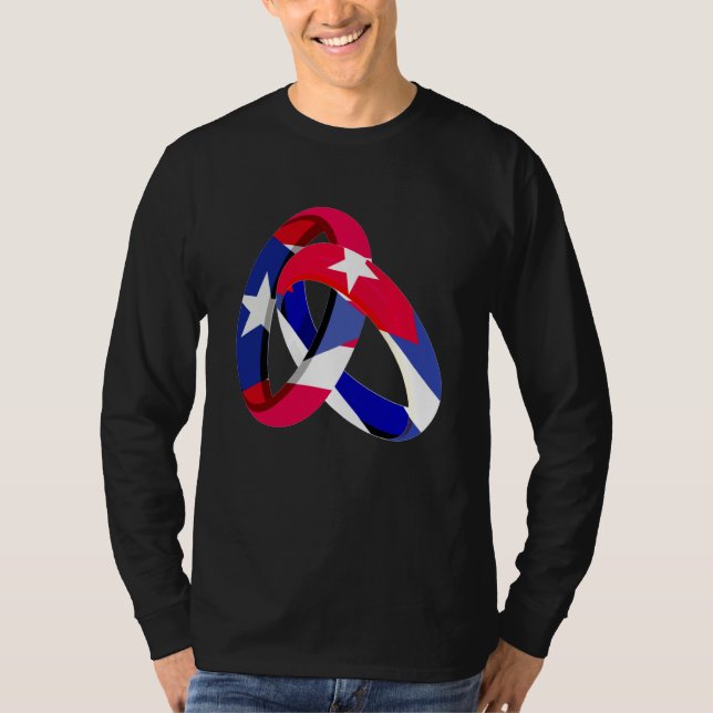 Camiseta Puerto Rico Flag Cuba Grown Ring Marriage Wedding (Frente)