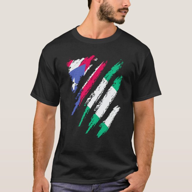 Camiseta Puerto Rico Flag Nigeria Grown Patriot Country Str (Frente)
