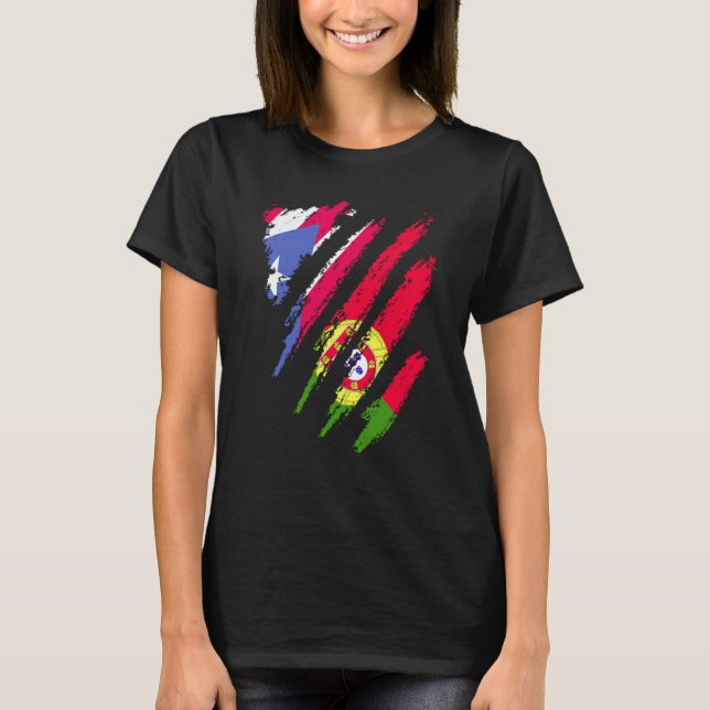 Camiseta Puerto Rico Flag Portugal Grown Patriot Country St (Frente)